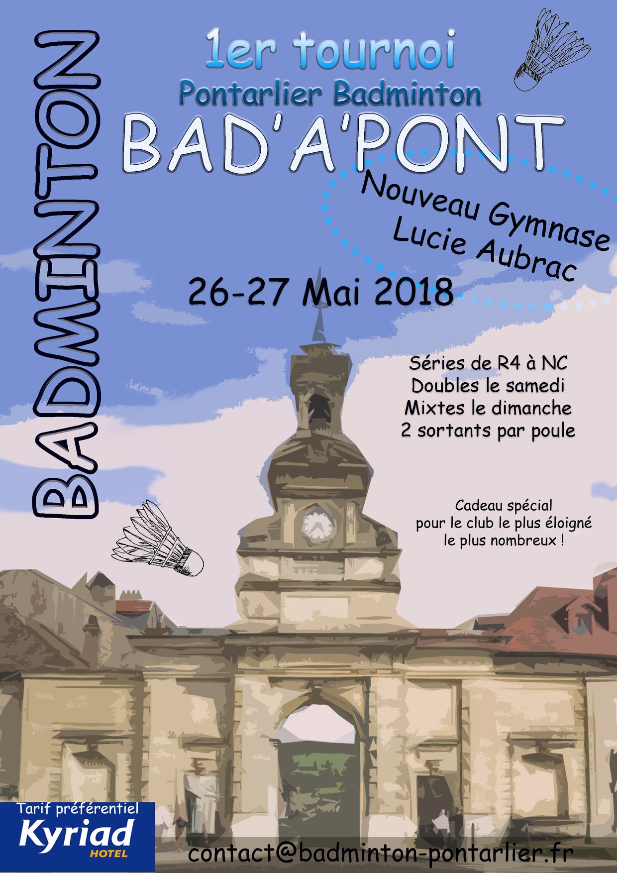 Affiche Pontarlier Badminton tournoi